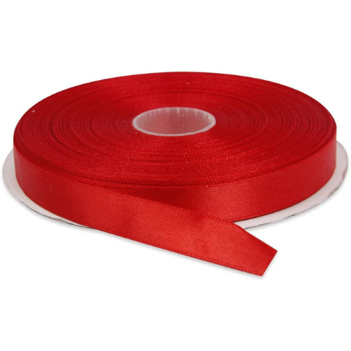 Topenca Supplies 1 Inch x 50 Yards Double Face Solid Satin Ribbon Roll, Red