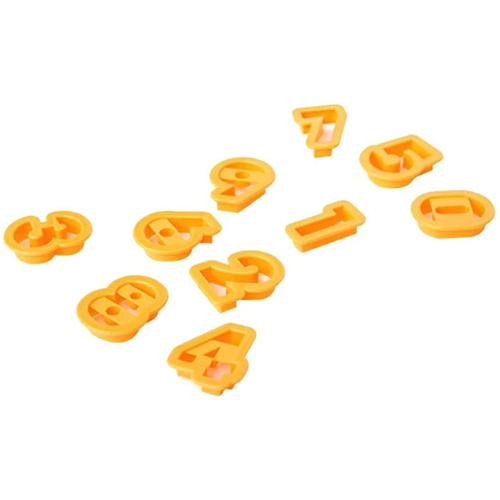 2" Number Cookie Cutter Set of 10 Pieces Plastic Orange by Topenca Supplies