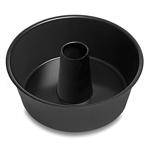 Topenca Supplies Angel Food Pan 10 inch Made of Non-Stick Black Aluminum for Home Kitchen and Catering