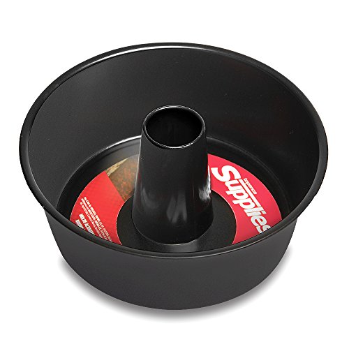 Topenca Supplies Angel Food Pan 10 inch Made of Non-Stick Black Aluminum for Home Kitchen and Catering