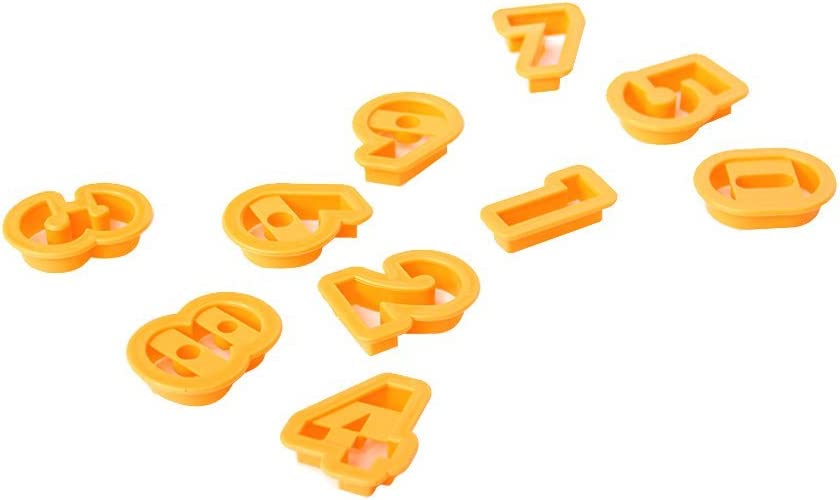 2" Number Cookie Cutter Set of 10 Pieces Plastic Orange by Topenca Supplies