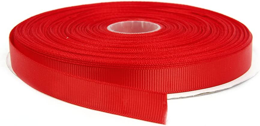 Topenca Supplies 50 Yards Double Face Solid Grosgrain Ribbon Rolls