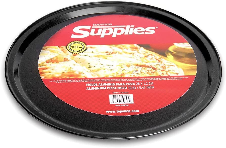 Pizza 13” Baking Pan Made of Non-Stick Black Aluminum for Home Kitchen and Catering
