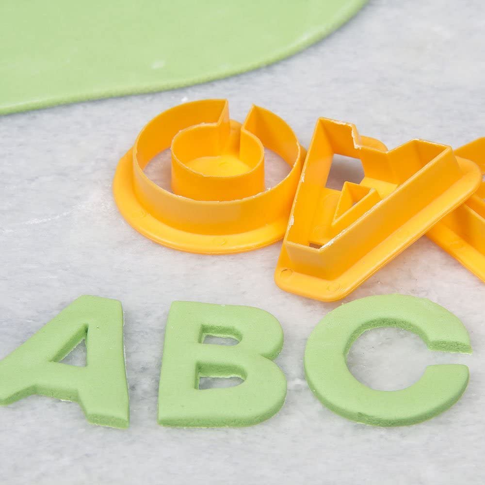 2" Alphabet Cookie Cutter Set of 26 Pieces Plastic Orange by Topenca Supplies
