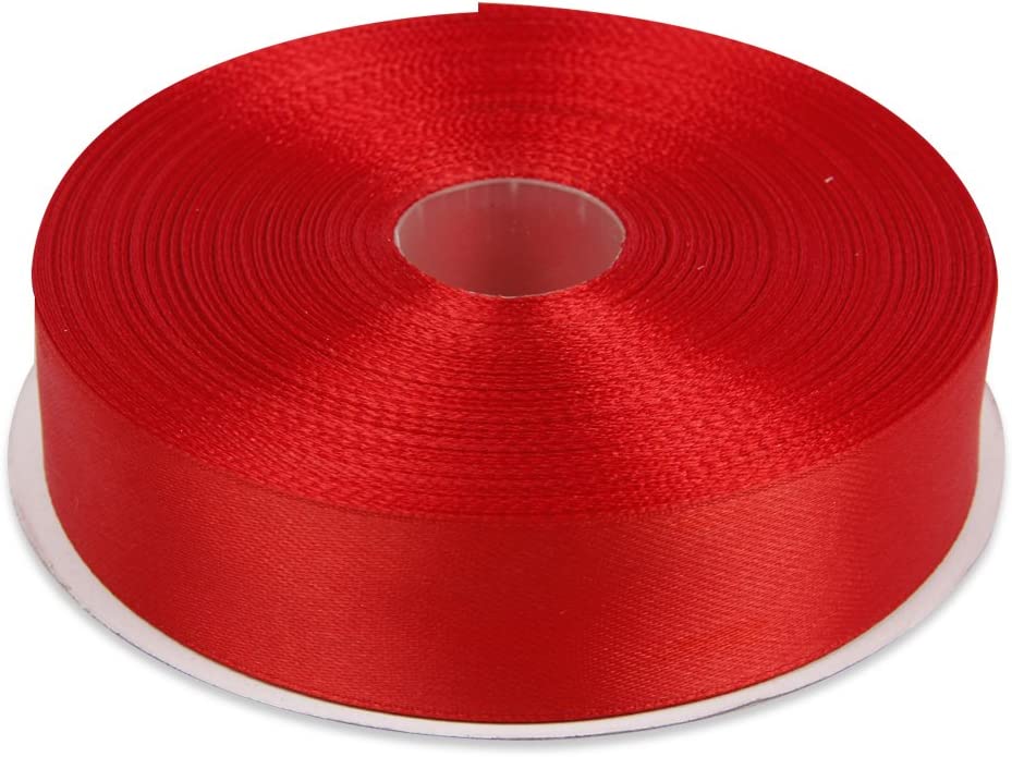  Baocuan 1 1/2 Inch Red Solid Satin Ribbon 50 Yards 100%  Polyester Fabric Soft And Durable For Wedding Invitations