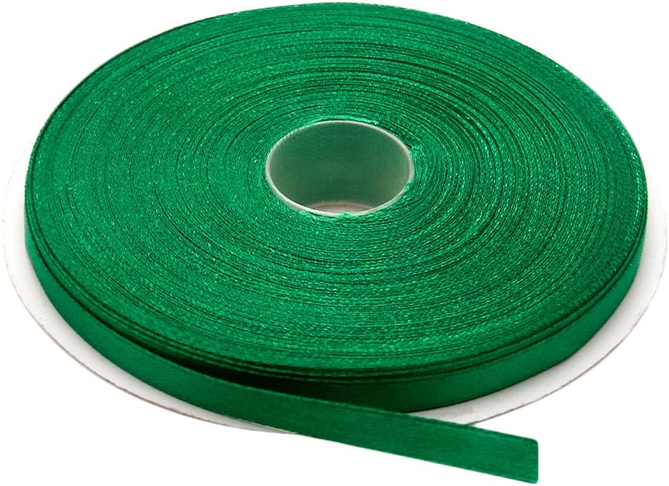 Stuffvisor Satin Green Ribbon - 1/2 inch x 50 Yards, Double Face Solid  Color Ribbon Roll, 100% Polyester Ribbon for Gift Wrapping, Crafts, Hair  and