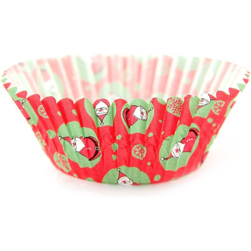 Christmas Santa Mini Cupcake Liners. Colorful Paper, Ideal for Holidays and Parties, 100 Pack.